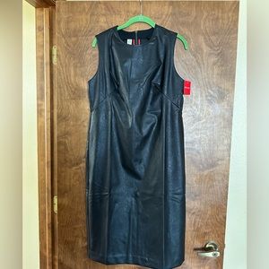 Spanx leather-like sleeveless sheath dress (size large)